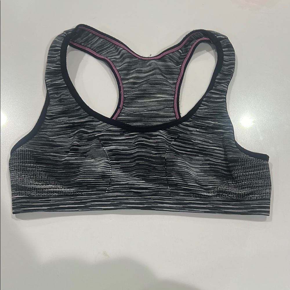 Women's Black and Gray Sports Bra